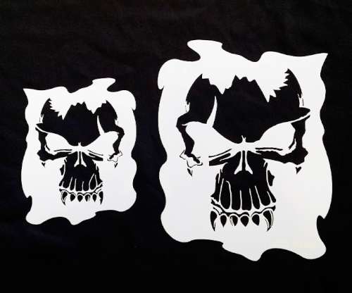 Single Skull Stencil Set - Click Image to Close